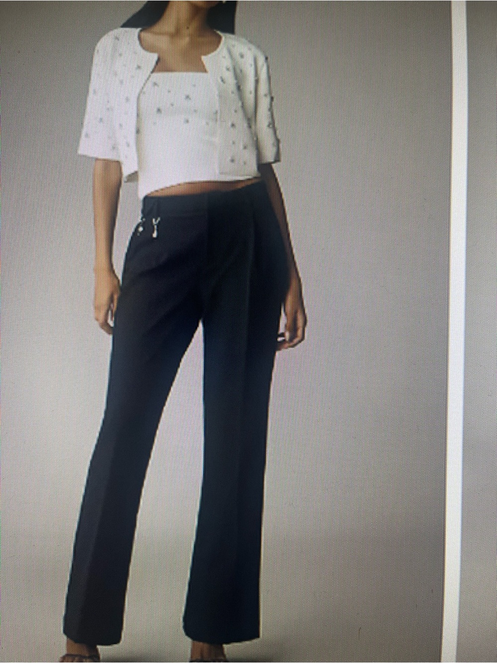 Anthropologie XLP MAEVE Black Trousers with Keyring Detail NWT
